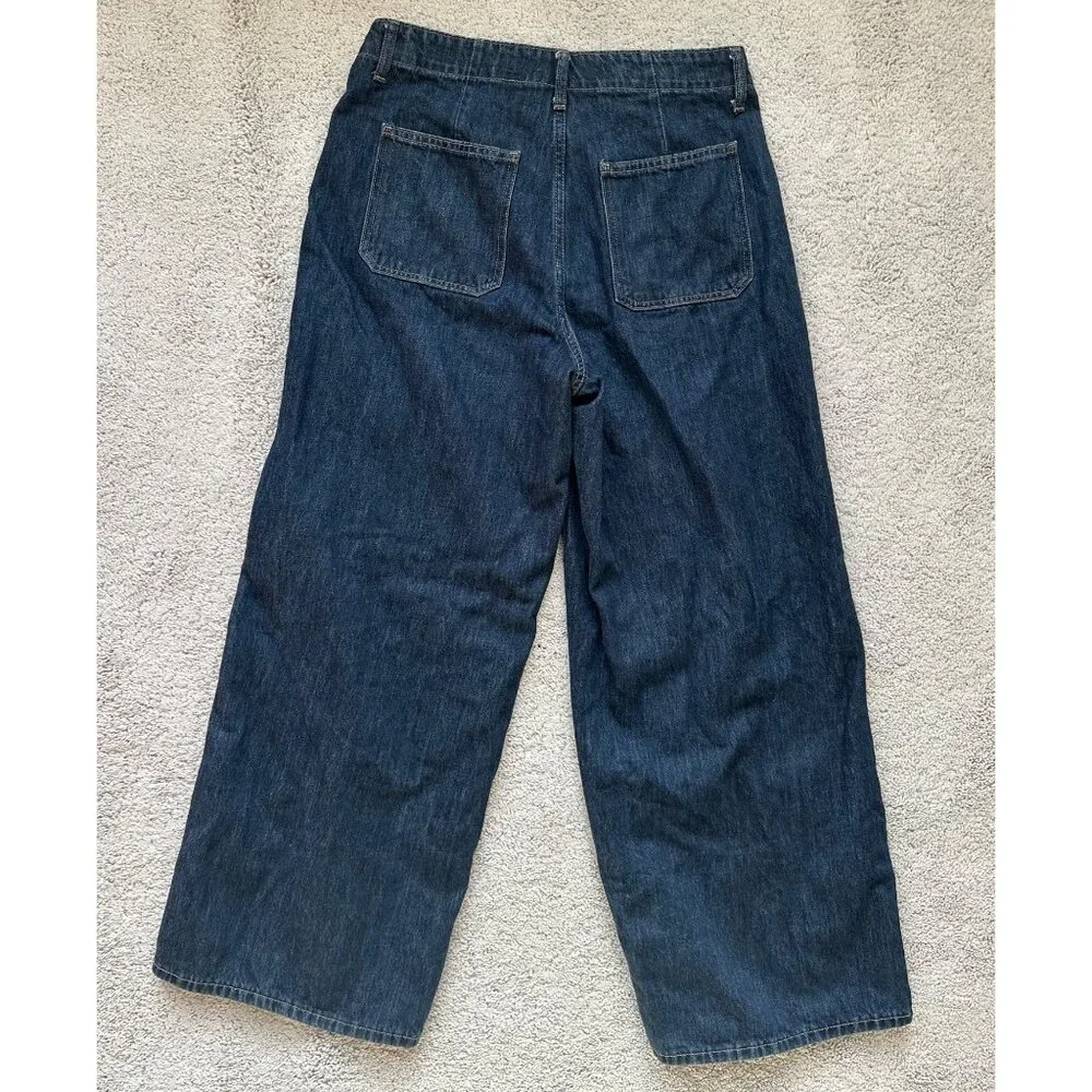 Old Navy Drapey Denim Size 14 Baggy Wide Leg High Rise Jeans - Picture 14 of 16